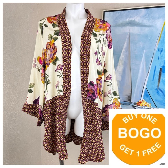 ODDY Floral Kimono One Size - Picture 1 of 11